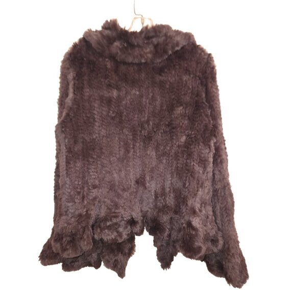 Adrienne Landau Brown Rabbit Fur Jacket/Cardigan M Flared Sleeves - Picture 2 of 6